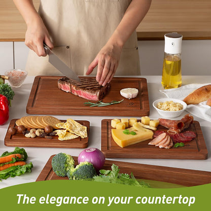 3 Packs Bamboo Cutting Board Set with Non Slip Feet and Over Sink Nice Solid Thick Wood Juice Groove Chopping Board Extra Large Big Small Best Hardwood Kitchen Counter Organic Vegetable