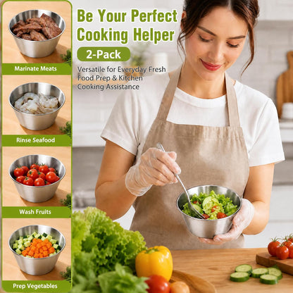 WRINGKIT 4 Pcs 304 Stainless Steel Colander Bowl Set, Dishwasher Safe