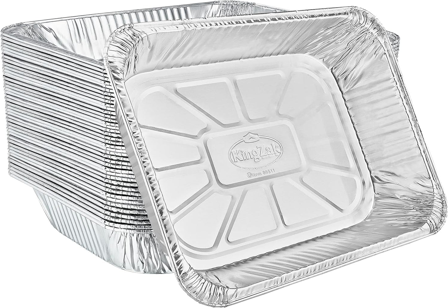 Nicole Home Collection Aluminum Pans With Lids Half Size 9x13 Extra Heavy Duty, Disposable Foil Pans For Baking (25 Sets)