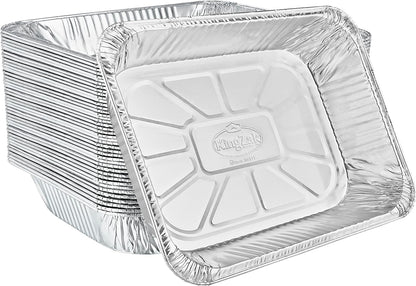 Nicole Home Collection Aluminum Pans With Lids Half Size 9x13 Extra Heavy Duty, Disposable Foil Pans For Baking (25 Sets)