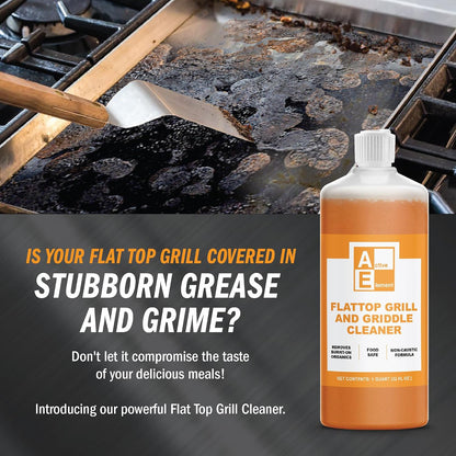 Flat Top Grill Cleaner – 32 fl oz | Griddle Cleaner, Removes Burnt-On Residue, Food Safe, Non-Caustic Formula, For Blackstone Grills
