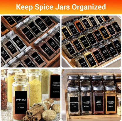 Segarty Food Label Stickers, 300 Pcs Blank Expiration Date Stickers to Write On, with 1 Black Pen, Waterproof Removable Freezer Labels for Glass Spice Jars, Canister, Food Container
