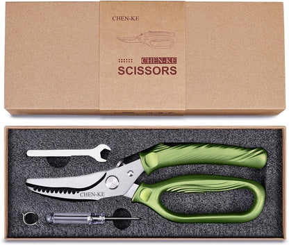 CHEN-KE Rust Resistant Heavy Duty Multipurpose Kitchen Shears-Grey