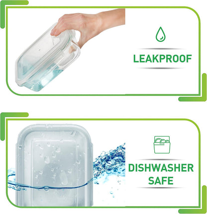 PrepNaturals 5 Pack 30 Oz Glass Meal Prep Containers - Dishwasher Microwave Freezer Oven Safe - Glass Storage Containers with Lids (Multi-Compartment)