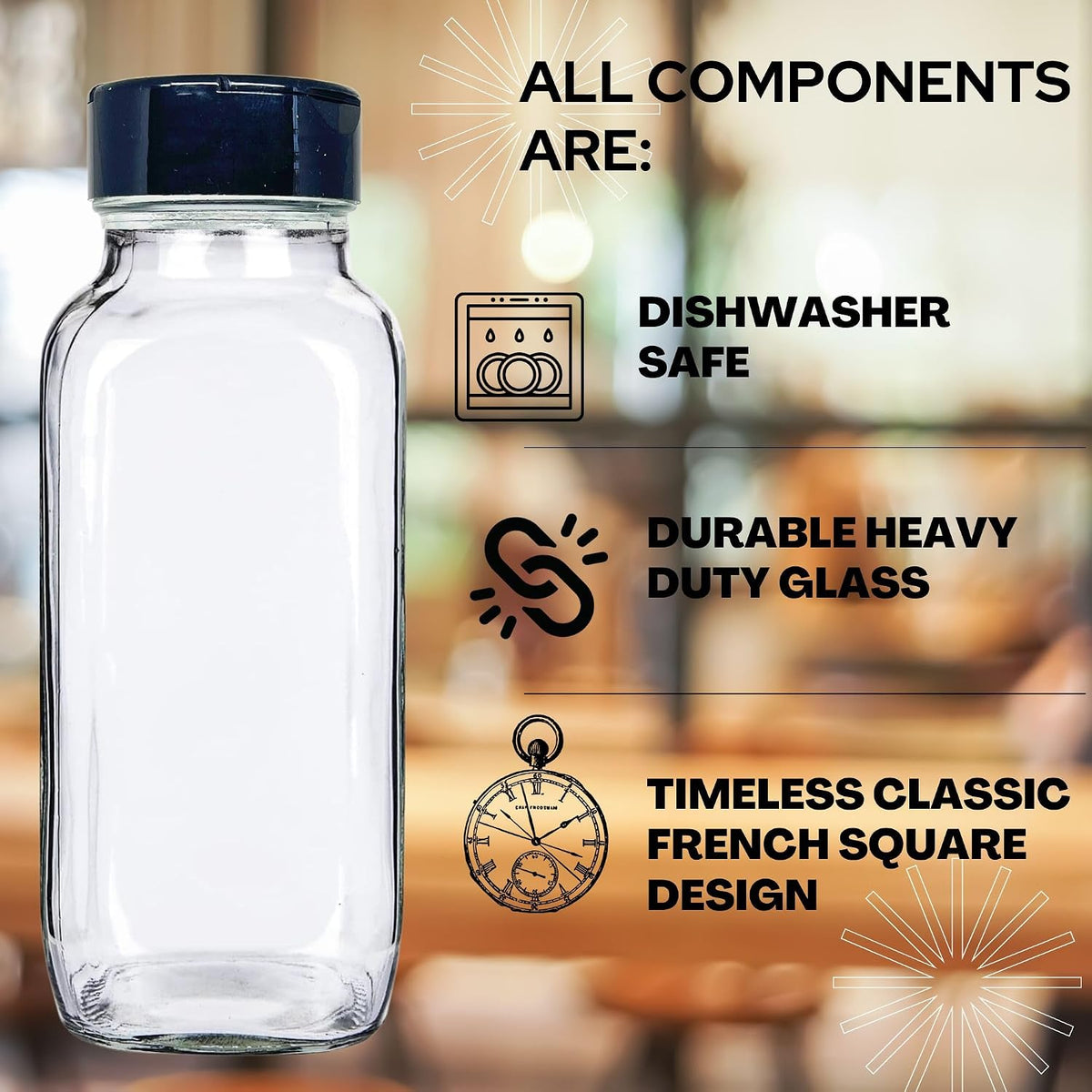 JARMING COLLECTIONS 16oz Glass Spice Shakers with Lids – Large Seasoning Containers with Shaker Tops for Kitchen, Pantry & Herb Storage