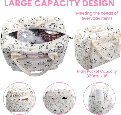 RLGPBON Insulated Lunch Bag Teen Girls, Preppy Lunch Box Large Insulated Lunch Bag Reusable Lunch Tote Bag, Preppy LunchBag for Girls School Travel Picnic