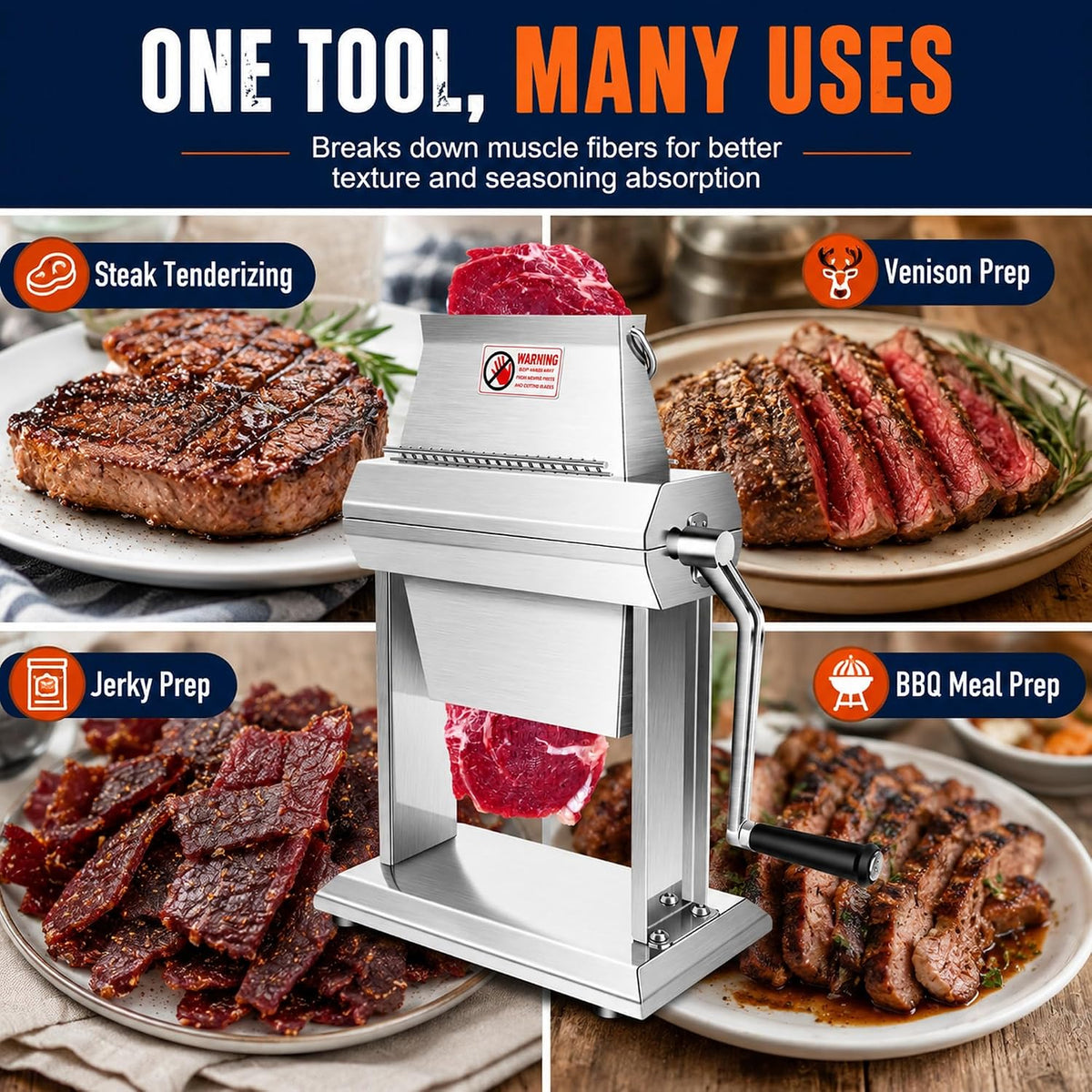 YBSVO 7" Commercial Meat Tenderizer Machine
