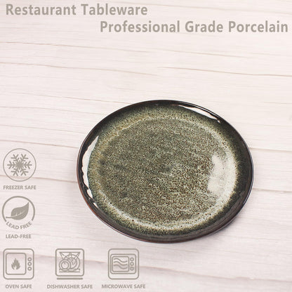 Porcelain Plate Set Large Serving Tray Set of 4, Reusable Serving Platters for Party Food, Cookie, Appetizer, Charcuterie, Snack, Dessert Display,Stackable Kitchen Dish 14.4 INCH