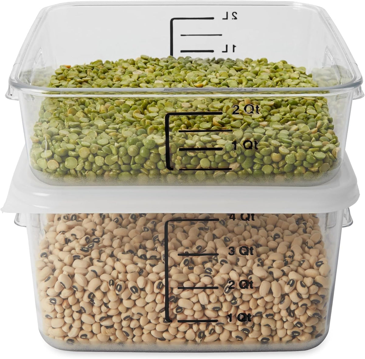 Rubbermaid Commercial Products Space Saving Square Food Storage Container 6 Quart Clear for Kitchen/Sous Vide/Meal Prep