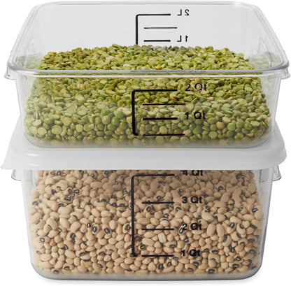 Rubbermaid Commercial Products Space Saving Square Food Storage Container 6 Quart Clear for Kitchen/Sous Vide/Meal Prep