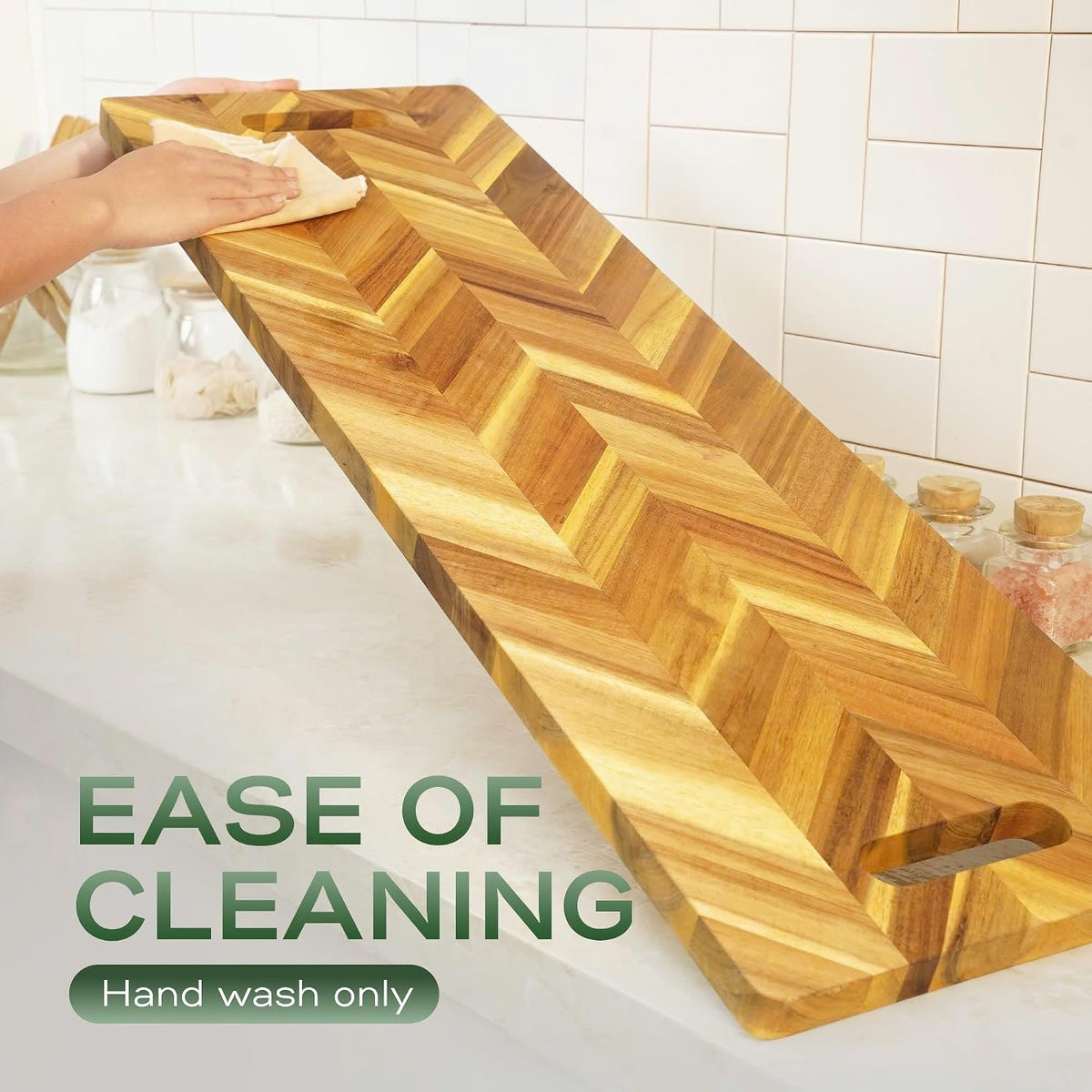 Solid Acacia Wood 20"x15" Large Cutting Board Butcher Block