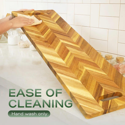 Solid Acacia Wood 20"x15" Large Cutting Board Butcher Block