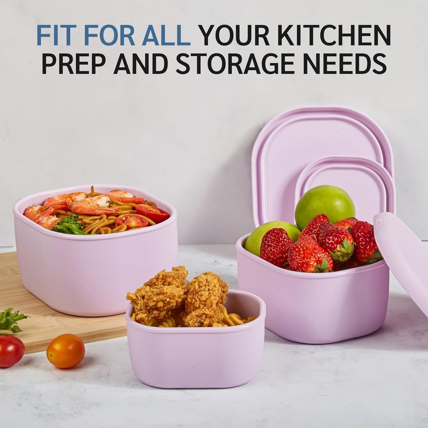 ISSEVE 12Pcs/Set Nesting Silicone Food Storage Containers with Lids, BPA Free Reusable Meal Prep Silicone Containers Airtight, Freezer Dishwasher Safe (33.8oz, 20oz, 10oz, 6.7oz, 1.3oz) (Beige)