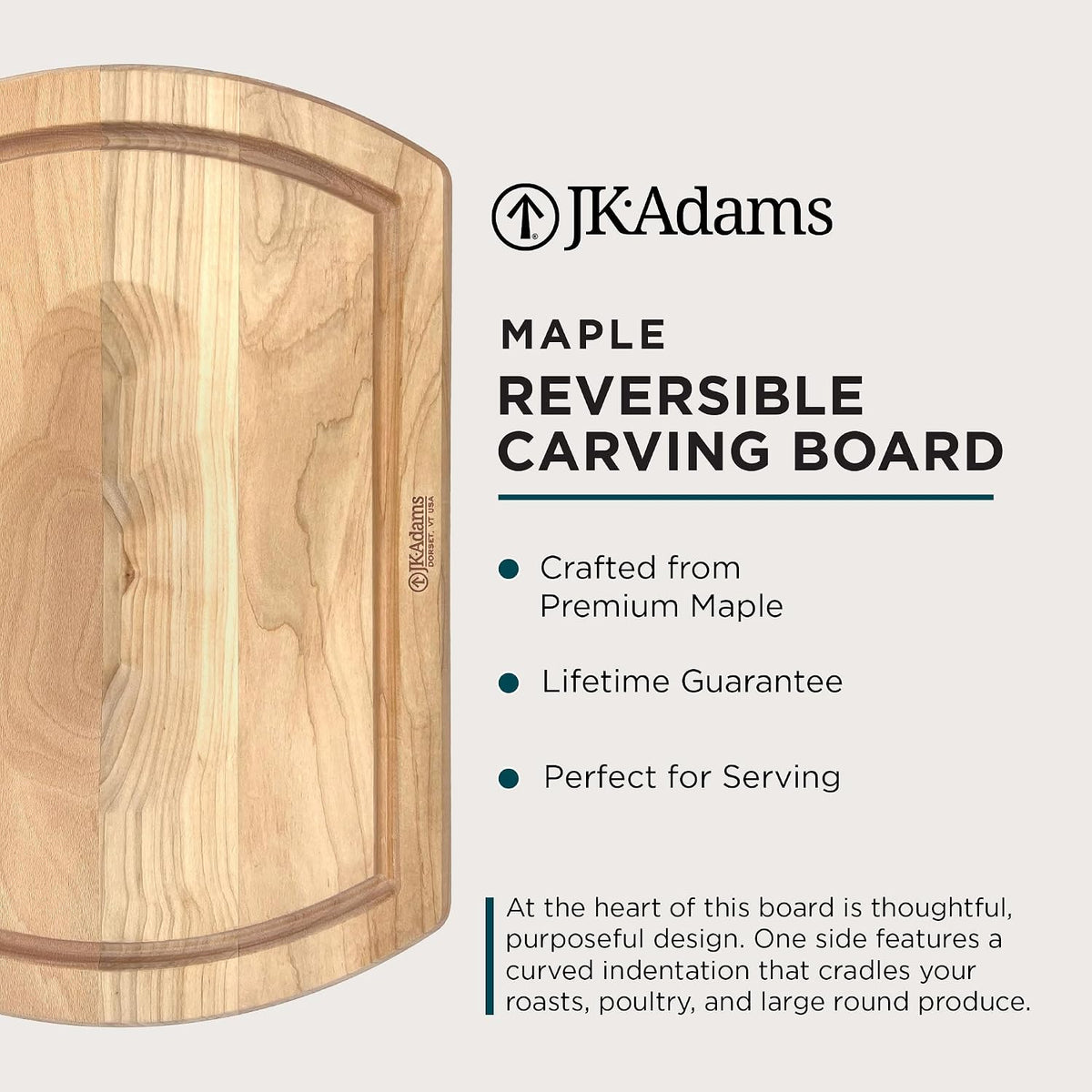 J.K. Adams Reversible Carving Board, 20" x 14" x 1.25"
