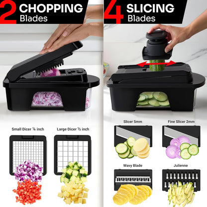 MUELLER HOME Pro-Series 10-in-1 Stainless Steel Multi Vegetable Chopper