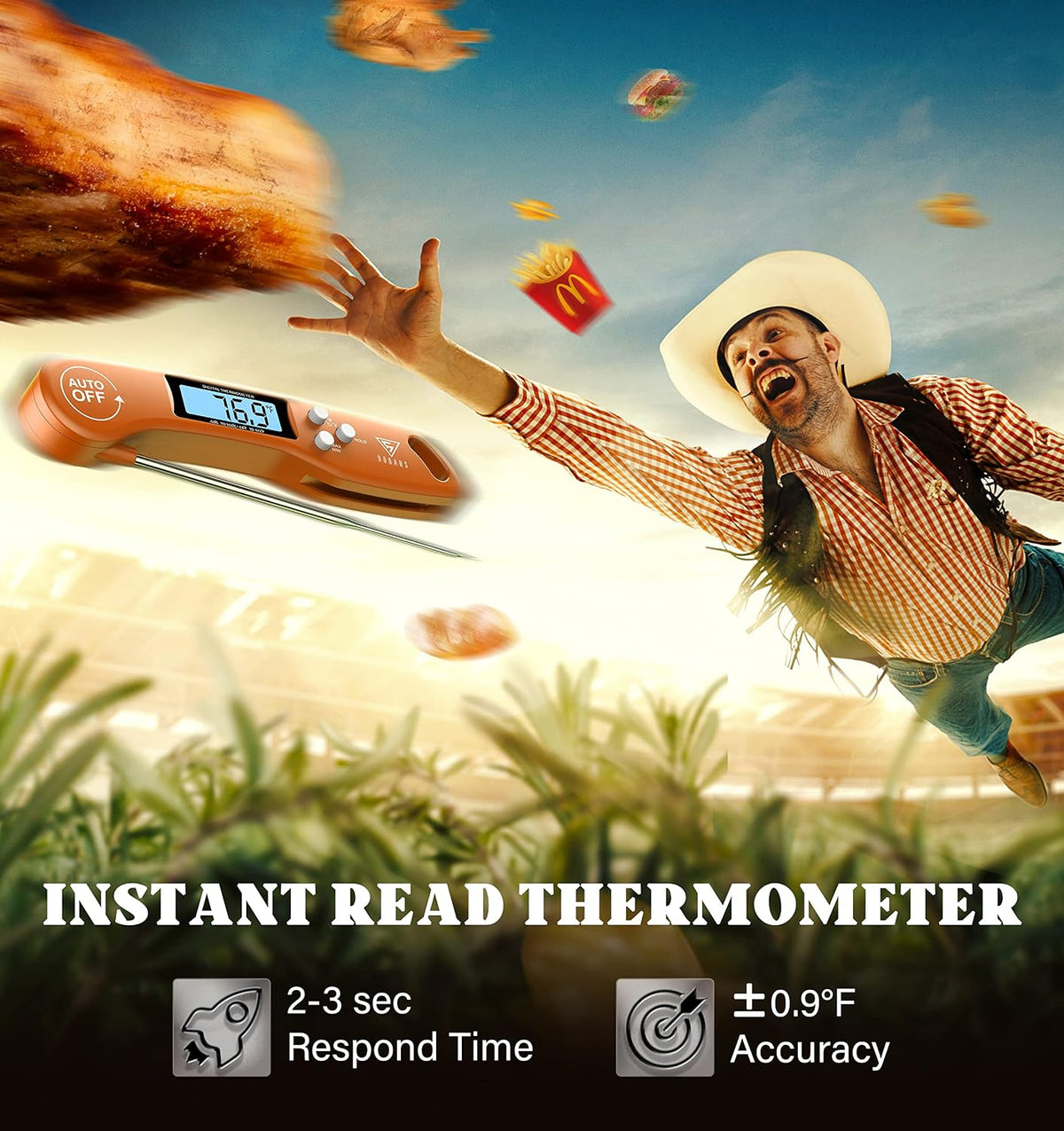 DOQAUS Meat Thermometer Digital – Instant Read Food Thermometer for Cooking