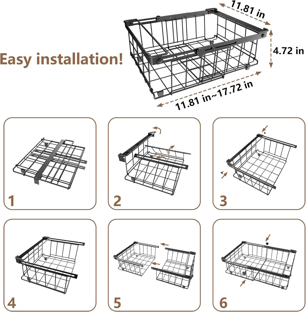 Freezer Organizer Bins, 6-Pack for Chest Freezers | Stackable & Expandable Storage Container with Handles | White Foldable Baskets for 10-20 Cu. Ft. | for Sorting Frozen Meats