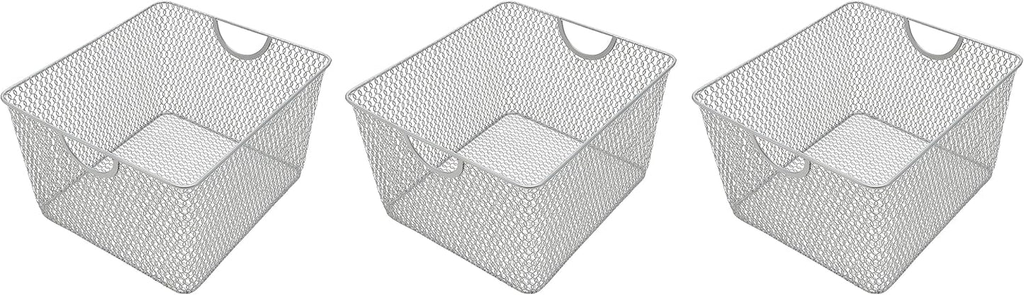 YBM HOME Kitchen Pantry Organizer Wire Basket for Shelves, Cabinets, Pantry, Countertop, Mesh Open Storage Bin Metal Basket for Organizing Food Supplies 12 x 7.8 x 5.8