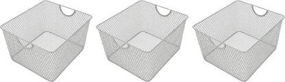 YBM HOME Kitchen Pantry Organizer Wire Basket for Shelves, Cabinets, Pantry, Countertop, Mesh Open Storage Bin Metal Basket for Organizing Food Supplies 12 x 7.8 x 5.8