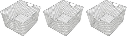 YBM HOME Kitchen Pantry Organizer Wire Basket for Shelves, Cabinets, Pantry, Countertop, Mesh Open Storage Bin Metal Basket for Organizing Food Supplies 12 x 7.8 x 5.8