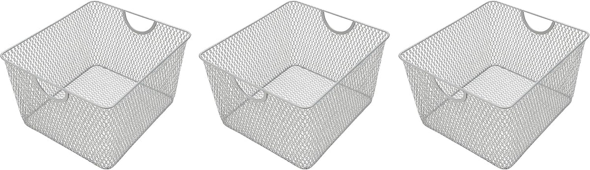 YBM HOME Kitchen Pantry Organizer Wire Basket for Shelves, Cabinets, Pantry, Countertop, Mesh Open Storage Bin Metal Basket for Organizing Food Supplies 12 x 7.8 x 5.8