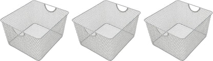YBM HOME Kitchen Pantry Organizer Wire Basket for Shelves, Cabinets, Pantry, Countertop, Mesh Open Storage Bin Metal Basket for Organizing Food Supplies 12 x 7.8 x 5.8