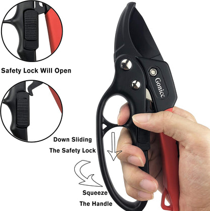 gonicc 8" Professional Premium Bypass Titanium Pruning Shears(GPPS-1003)