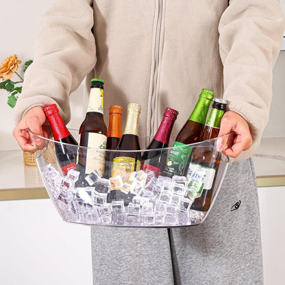 Ice Bucket 2 PCS, Thickened Ice Buckets for Parties, Mimosa Bar Supplies Beverage Tub for Champagne Beer Sparkling Wine Cocktails（5.5L) 16.5 * 7.3 * 6.8inch