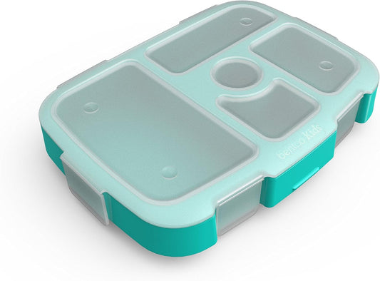 Bentgo Kids Brights Tray (Violet) with Transparent Cover - Reusable, BPA-Free, 5-Compartment Meal Prep Container with Built-In Portion Control for Healthy At-Home Meals and On-the-Go Lunches