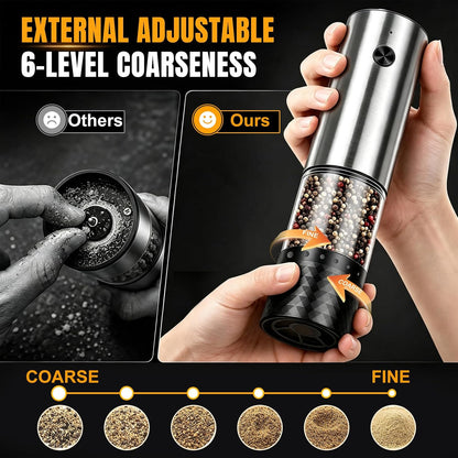 Rechargeable Electric Salt and Pepper Grinder Set 2 Pack, Kitchen Gadgets