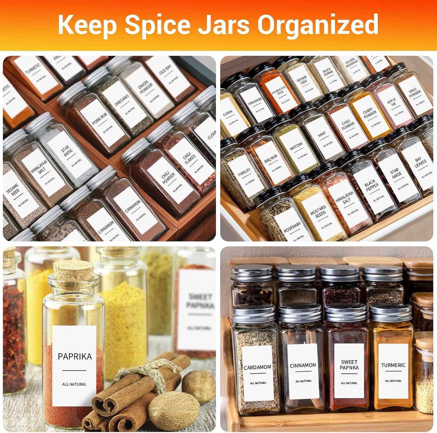 Segarty Food Label Stickers, 300 Pcs Blank Expiration Date Stickers to Write On, with 1 Black Pen, Waterproof Removable Freezer Labels for Glass Spice Jars, Canister, Food Container