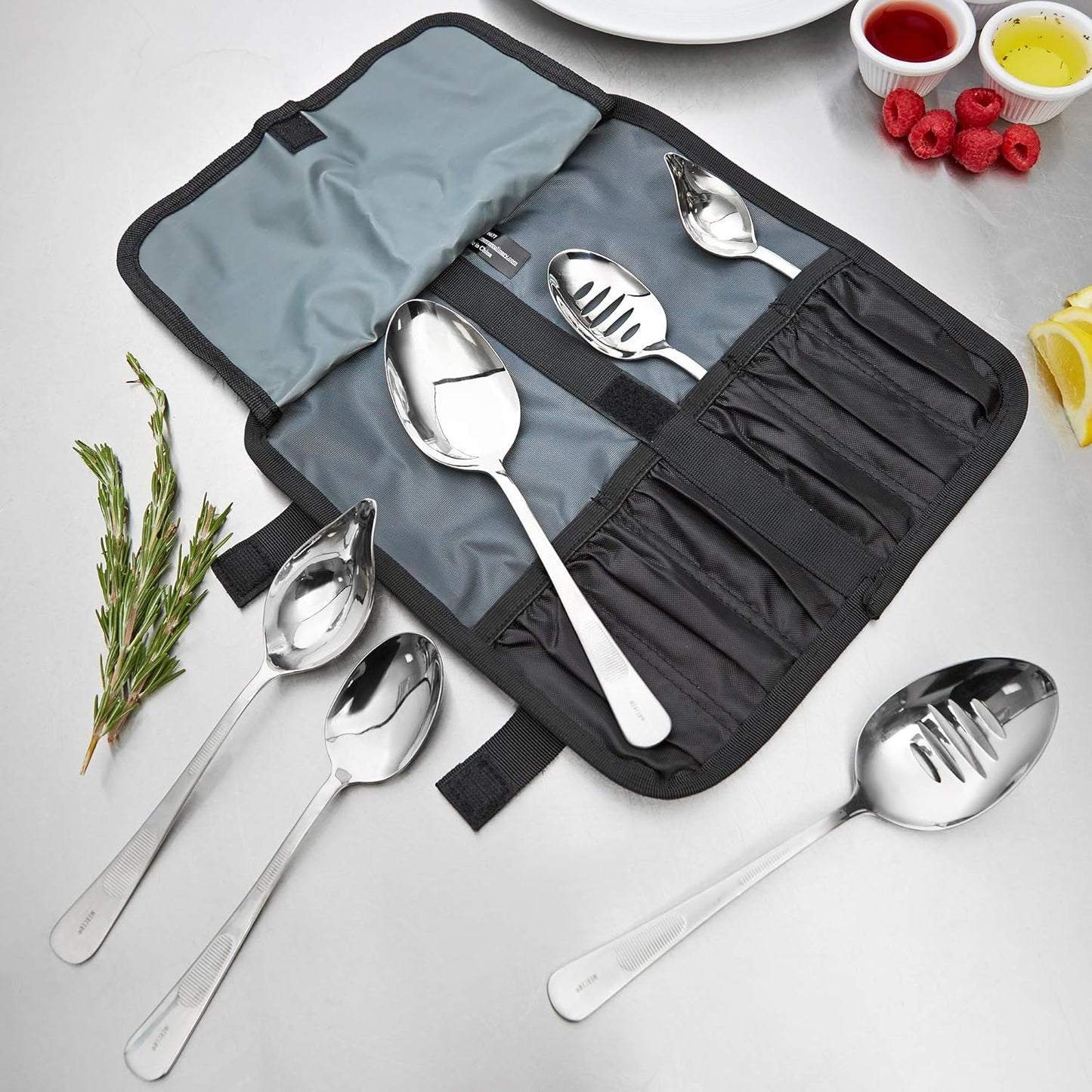 Mercer Culinary 8 Piece Plating Set, Matte Black