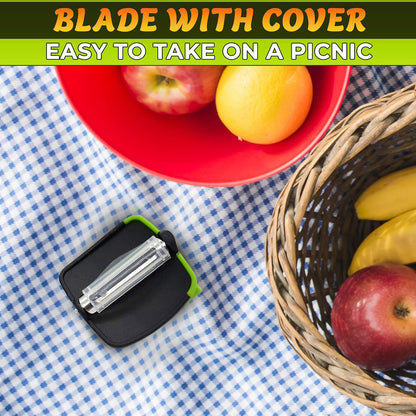 Palm Peeler for Vegetables with Double-Sided Stainless Steel Blades