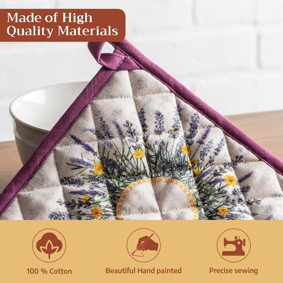Maison d' Hermine Pot Holders 100% Cotton Potholders (8" x 8") - Colors B