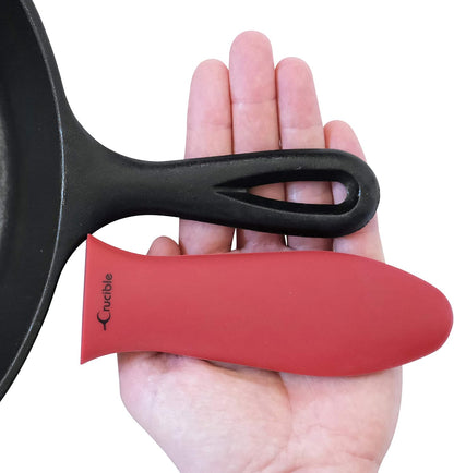 Silicone Hot Handle Holder + Assist Holder, Potholder (2-Pack Mix Red) for Cast Iron Skillets, Pans, Frying Pans & Griddles, Metal and Aluminum Cookware Handles - Sleeve Grip, Handle Cover