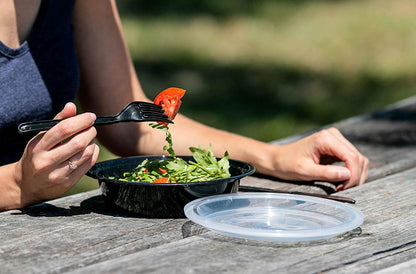 SafeWare Meal Prep Container Reusable 2 Compartment With Lids 28oz (25 Sets)- Food Prep Containers, Food Storage Bento Box | Stackable | Microwave | Dishwasher | Freezer Safe.