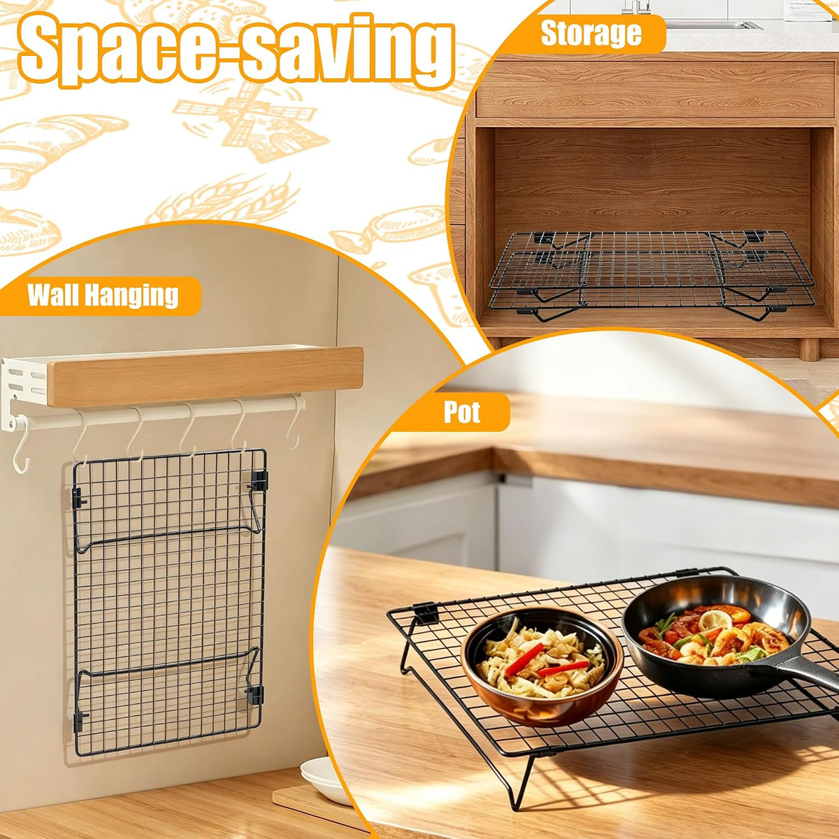 Sourdough Cooling Rack 2 Pack Stackable | Heavy Duty Wire Cooling Rack