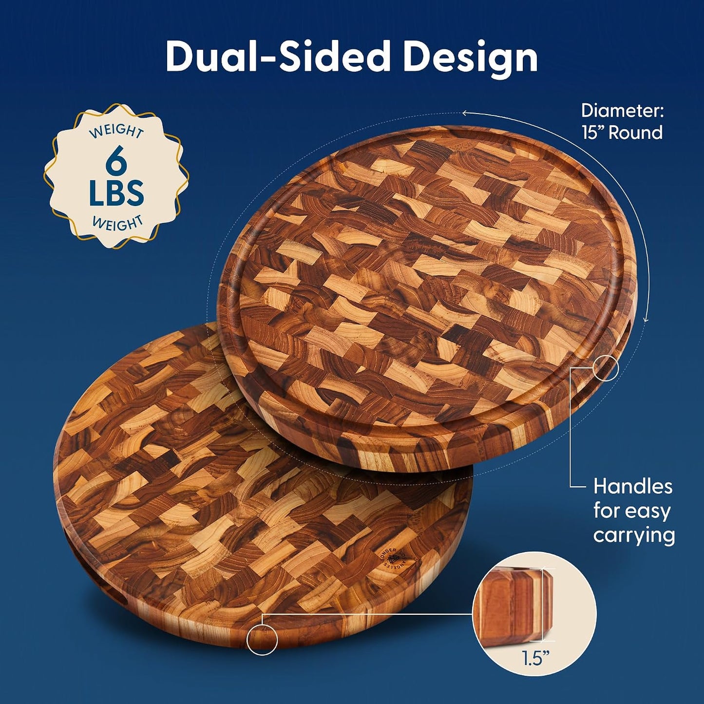 Sonder Los Angeles Doheny Wood Cutting Board Set | Acacia Edge Grain Cutting Board for Kitchen with Juice Groove | Perfect for Compact Daily Use | Gift Box Included | 14x10x1 in & 12x8x1 in