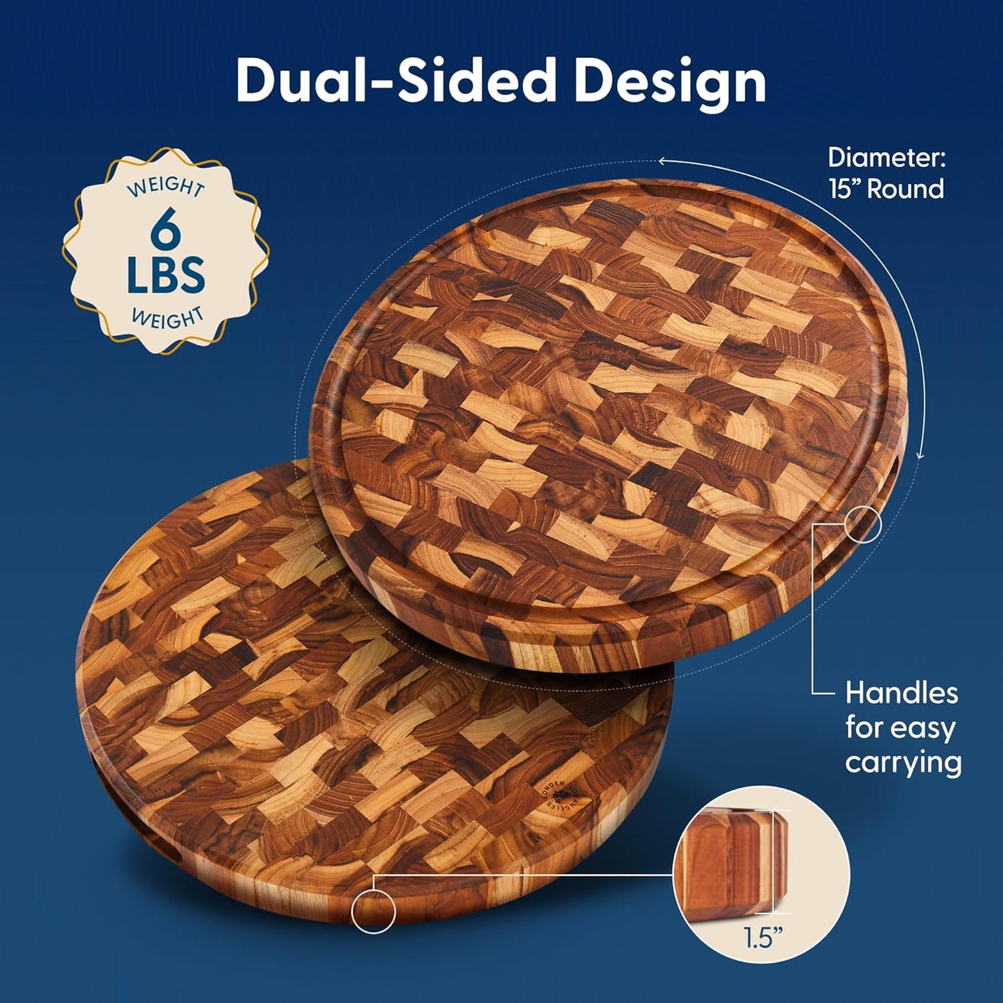 Sonder Los Angeles Doheny Wood Cutting Board Set | Acacia Edge Grain Cutting Board for Kitchen with Juice Groove | Perfect for Compact Daily Use | Gift Box Included | 14x10x1 in & 12x8x1 in