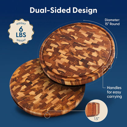 Sonder Los Angeles Doheny Wood Cutting Board Set | Acacia Edge Grain Cutting Board for Kitchen with Juice Groove | Perfect for Compact Daily Use | Gift Box Included | 14x10x1 in & 12x8x1 in