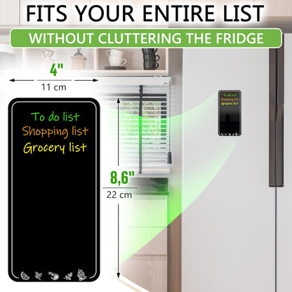 Dry Erase Grocery List for Fridge - 4.5 x 8.5 in White Dry Erase Shopping List for Fridge - Magnetic Grocery List Whiteboard Fridge Notepad - Erasable Grocery List Magnet Board for Refrigerator