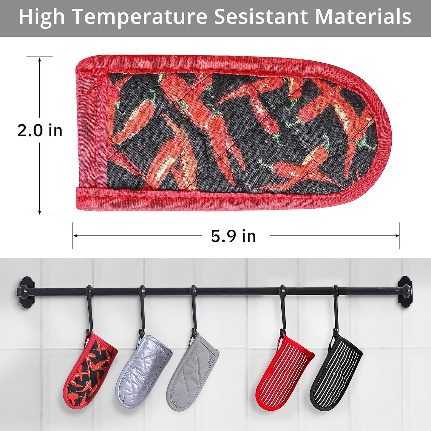 Cast Iron Skillet Handle Covers,Pot Handle Covers Heat Resistant,Pot Holders for Kitchen Heat Resistant,Machine Washable Handle Mitts 2 PCS(Striped)