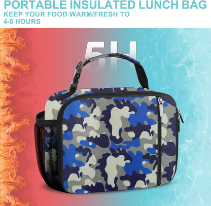 esouler Lunch Box Kids Insulated Lunch Bag for Boys & Girls Durable Children Lunchbox for School with Water Bottle Holder-Black