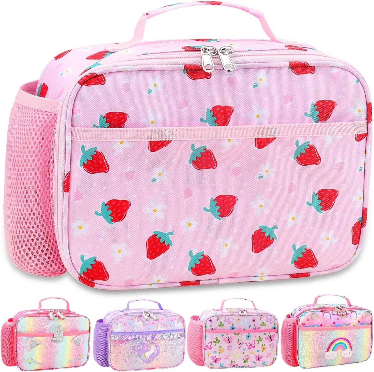 RHCPFOVR Kids Lunch Bag - Insulated Lunch Box for Boys Girls,Washable Lunch Bag and Reusable Toddler Leak-proof Lunchbox for School and Daycare - Colors B