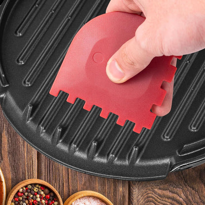 Pan Scraper Grill Scraper Grill Pan Scrapers cast Iron Scraper Grill Brush Scraper pan Scraper 2Pcs＋1pcs Cleaning Brush (3pcs Set)