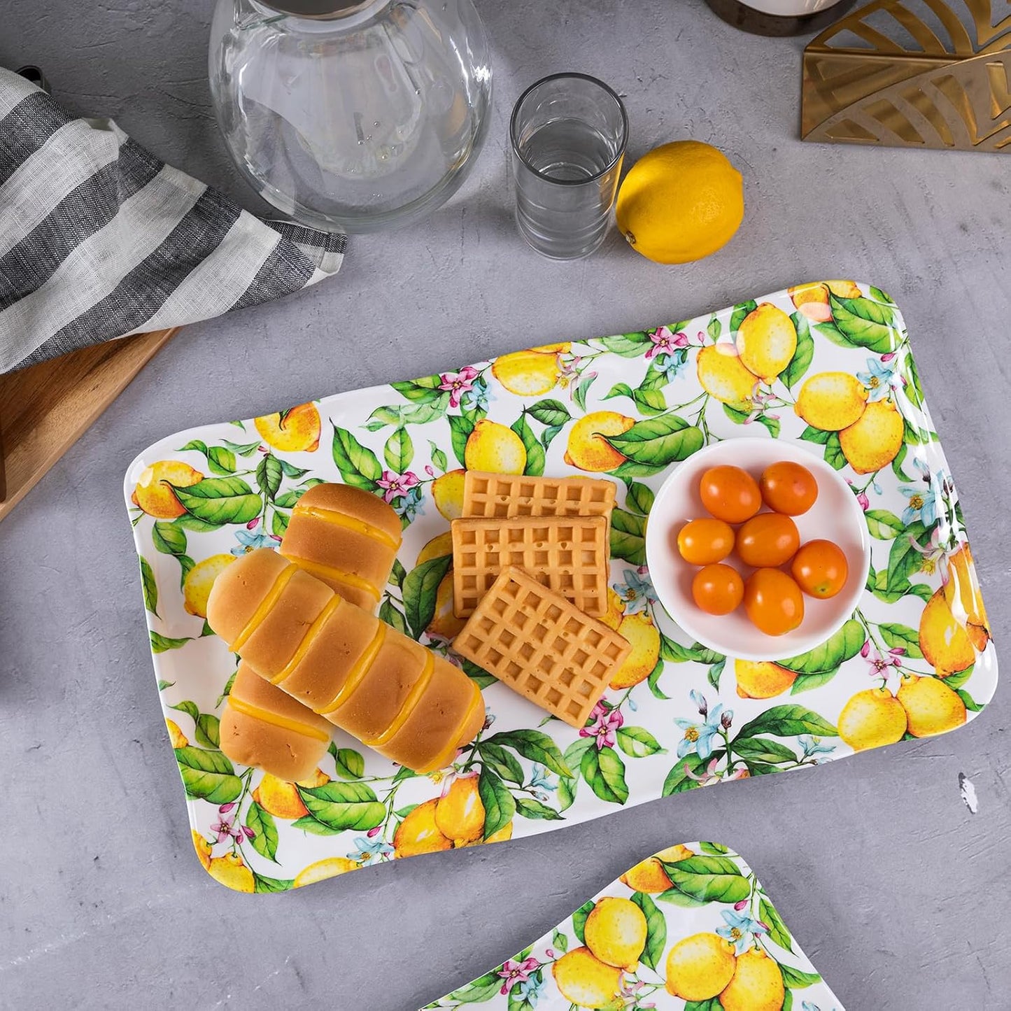 LEHAHA Grilling Prep and Serve Trays, BBQ Serving Platter, Melamine Serving Trays for Food, Set of 2, Great Gift for Father's Day, BBQ Lovers, Prefect for Chrismas Festival and Everyday use.