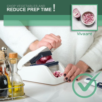 Vivaant Hand Pull Manual Food Chopper, Onion Chopper Vegetable Cutter Dicer