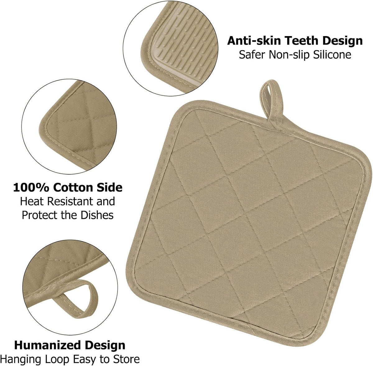 Goldmeet Mini Oven Mitts 2-Pack, 7"x5.5", 500°F Silicone Grip, Gray