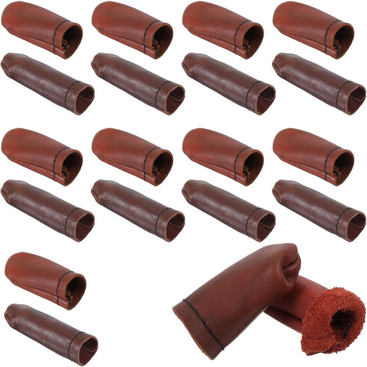 Elegaperma 20pcs Leather Thimbles for Hand Sewing Leather Finger Protector