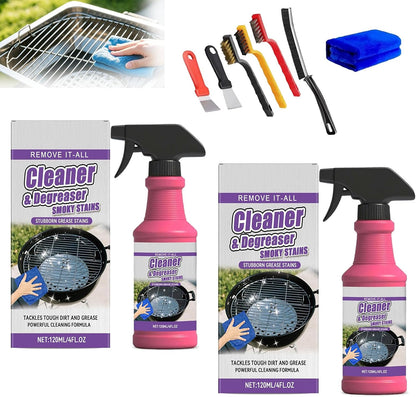 Fast-Acting Heavy-Duty Grill Degreaser Spray, Grease & Burnt Residue Cleaner for BBQ Grates Oven Stovetop Range Hood, Easy-Clean Kitchen Cleaner for Indoor Outdoor Cooking Surfaces (1pc)